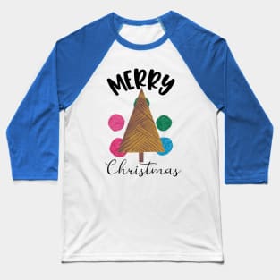 Merry Christmas - Tree - Watercolor Design Baseball T-Shirt